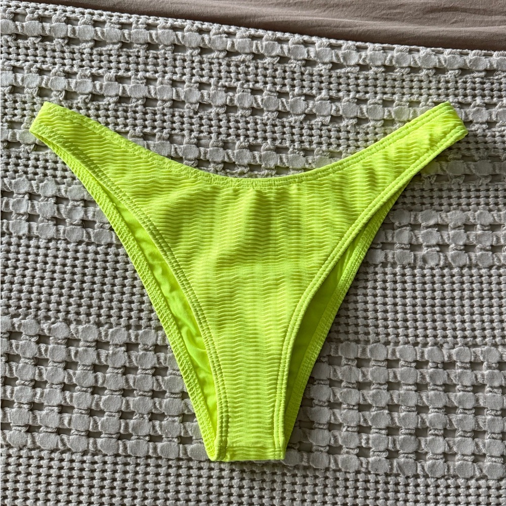 NEW Billabong Neon Yellow‎ Textured Bikini Bottom Size L